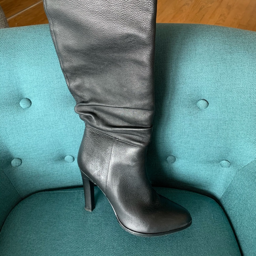 Genuine leather black boots
